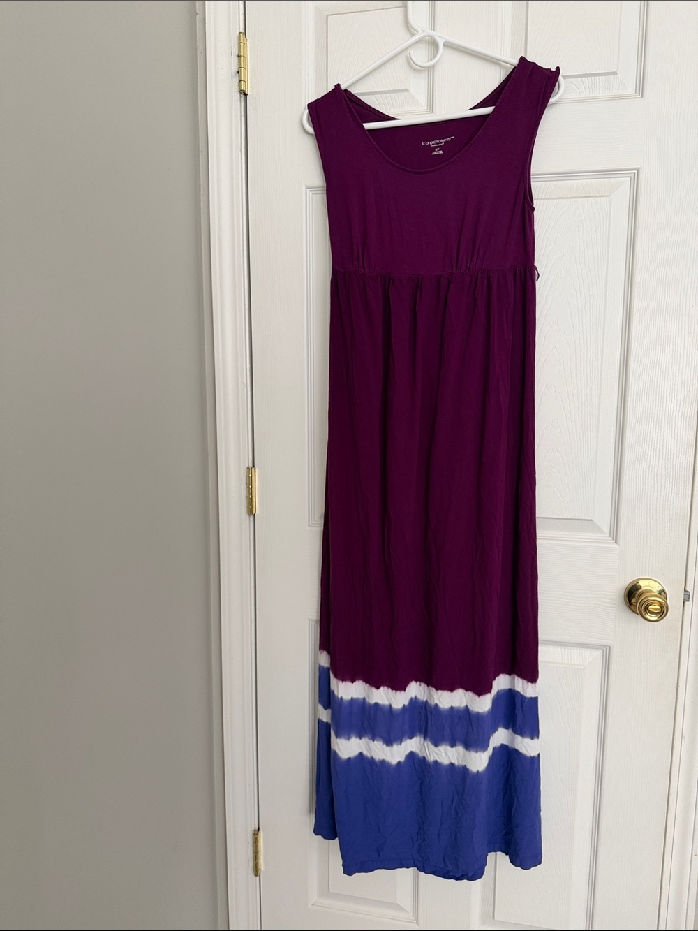 Women’s Sleeveless Purple and Blue Maxi Dress